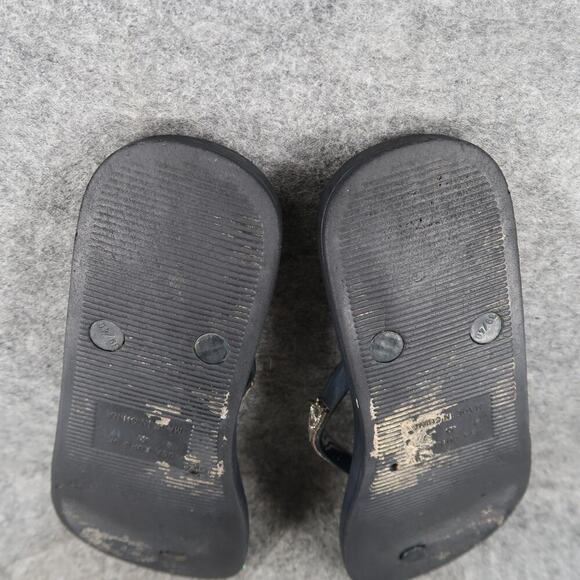 Casual Shoes Womens 9 Sandals Flip Flops Slip On Flats Thong Embellished Black - Picture 9 of 10